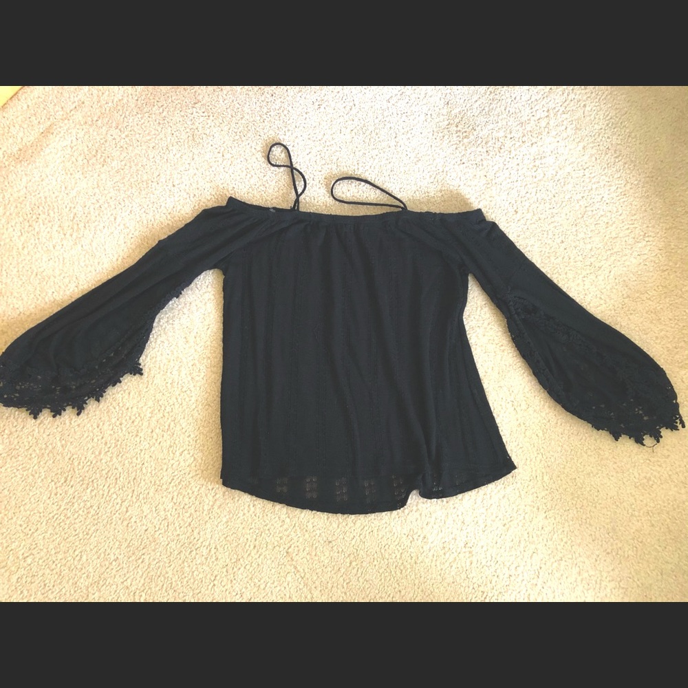 Shirt black lace